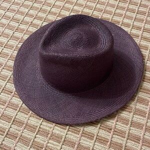 Brookes Boswell purple straw hat